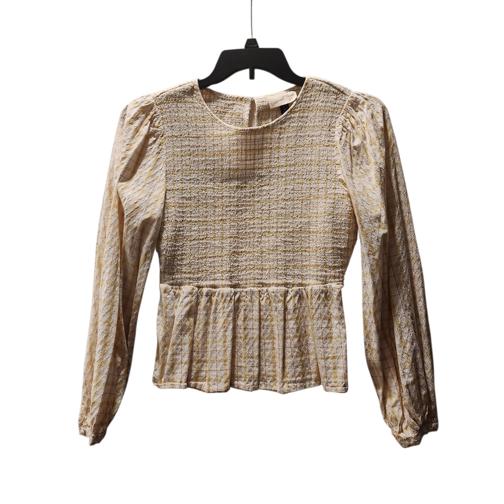 Universal Thread Cream Textured Long Sleeve Blouse